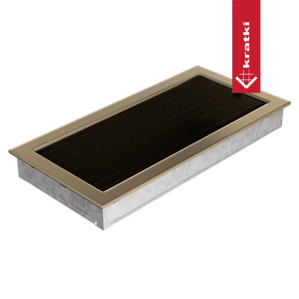 Камінна решітка 22x45 золото гальванічне з жалюзями Kratki