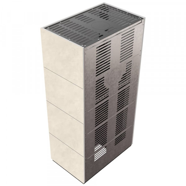 Камин Kratki FLOKI BOX 8 kW Ø 160  в корпусе с керамогранита FOKOS TALCO