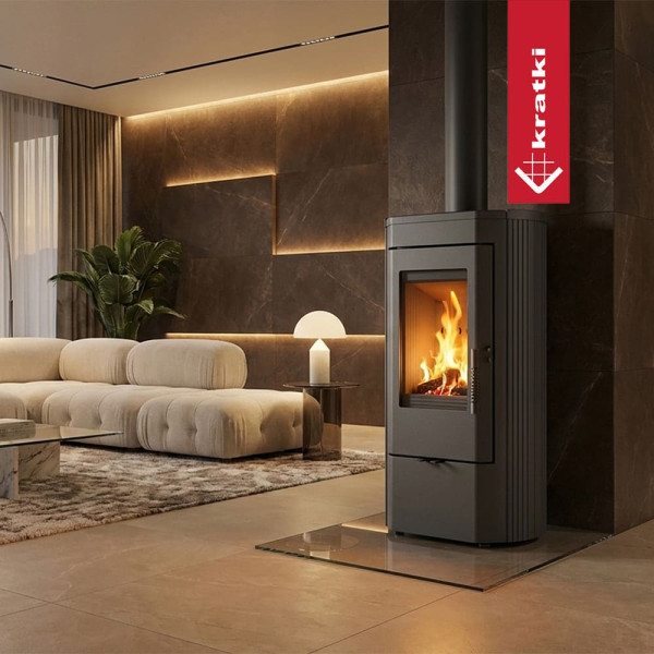 Чавунна піч-камін Kratki   KOZA К12 Ø 130  (6 кВт)