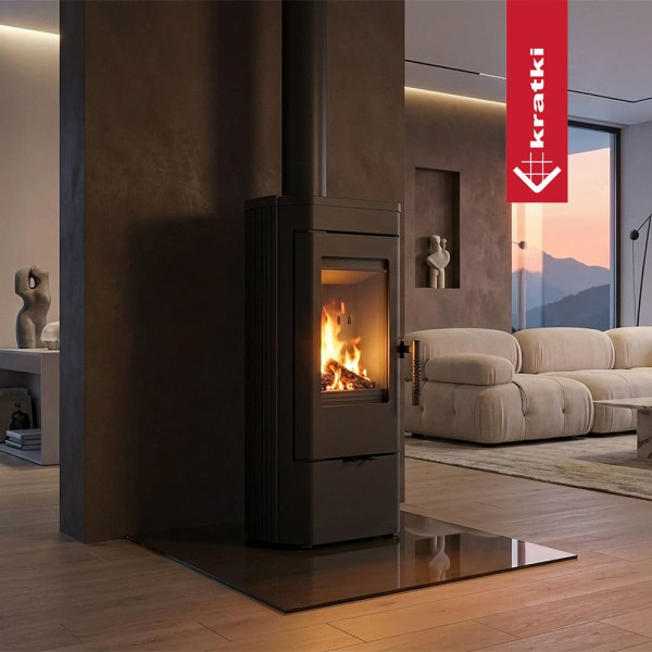 Чавунна піч-камін Kratki   KOZA К12 Ø 130  (6 кВт)