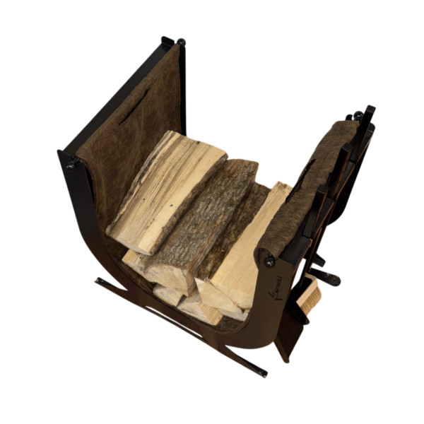 Набор для чистки и обслуживания камина FP-SET-LB с дровницей и мешком для дров Kratki