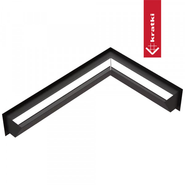 Каминная решетка LUFT угловая правая черная 40x60x12  Slim Kratki