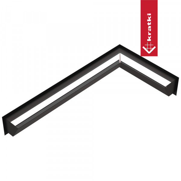Каминная решетка LUFT  угловая правая черная 40x80x12 Kratki