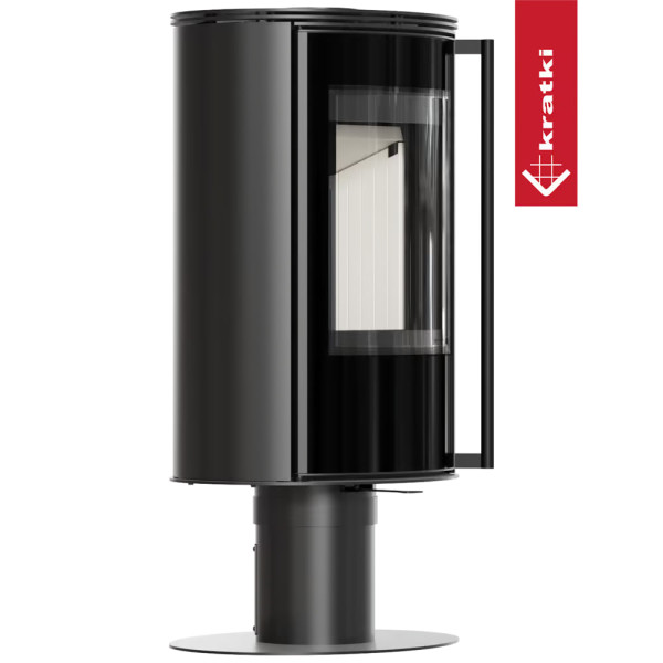 Стальная печь-камин Kratki ERIK на ножке с вращающимся корпусом (5,5 кВт)