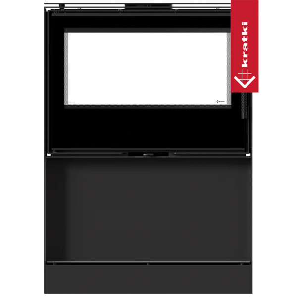 Стальная печь-камин Kratki KARI 80 тоннель со встроенной нишей для дров Ø 180 (12 кВт)