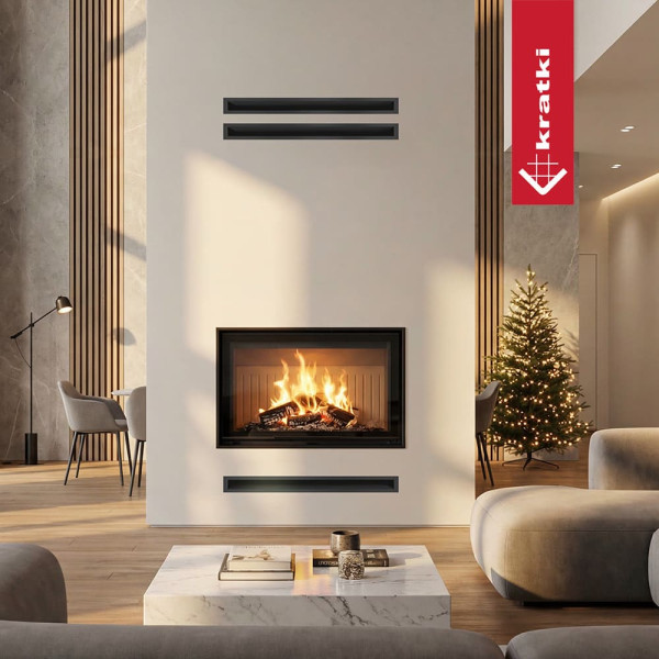 Каминная топка Kratki ZIBI ECO Ø 180 гильотина (10.0 кВт)