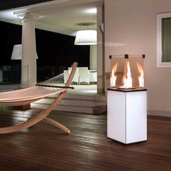 Газовый обогреватель Kratki PATIO MINI стекло/белый - дистанционное управление (пульт) ( кВт)