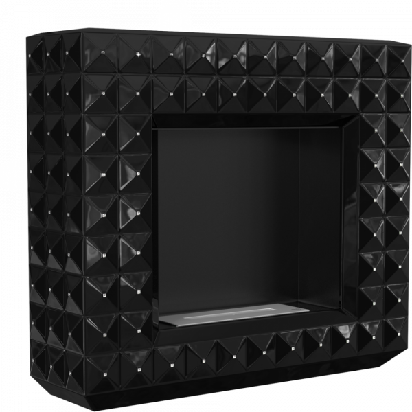 Біокамін Kratki EGZUL чорний з кристалами Swarovski глянцевий з сертифікатом TUV