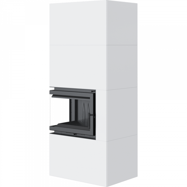 Камин Kratki SIMPLE 12 BS левая в корпусе BOX стальной - белый