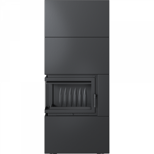 Камин Kratki SIMPLE 12 BS левая в корпусе BOX стальной - черный