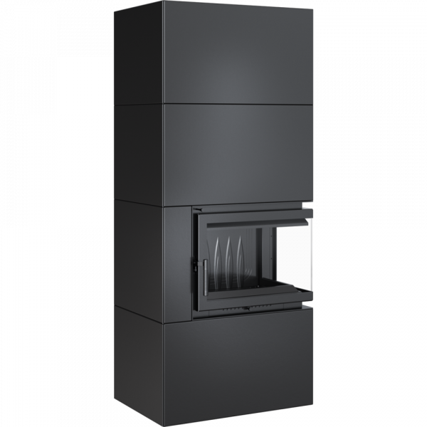 Камін Kratki SIMPLE 12 BS права в обудові BOX стальний - чорний