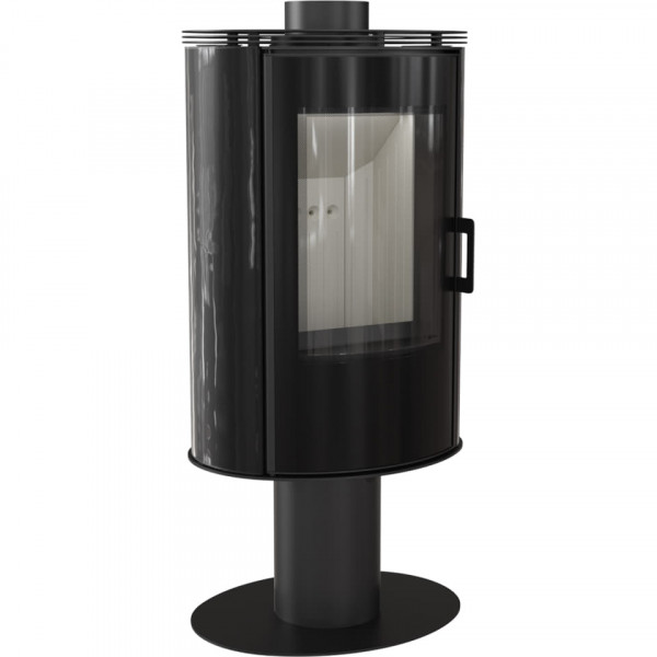 Кафельная печь-камин Kratki KOZA AB S/N/O/DR GLASS кафель черная (8,0 кВт)