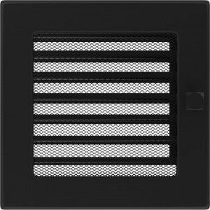 Решетка черная с жалюзи 17x17