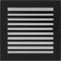 Решетка черная с жалюзи 22x22