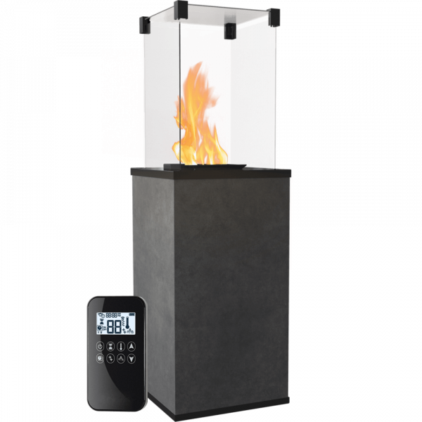 Газовый обогреватель Kratki PATIO MINI керамогранит BLEND NERO - пульт (8,2 кВт)